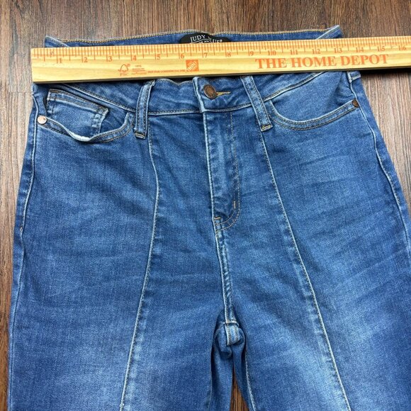Judy Blue Super Flare Raw Hem Jeans Medium Wash JB88204 Women’s Size 5/27 - Picture 7 of 11